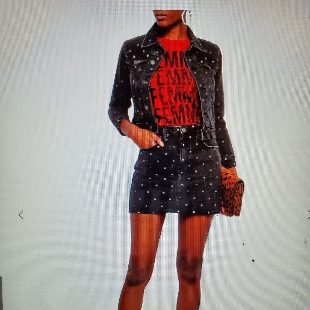 CURRENT/ELLIOTT The 5 pocket polka dot mini skirt